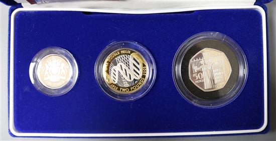 Royal Mint silver proof piedfort coins - all cased except 2006 £1, all with certificates